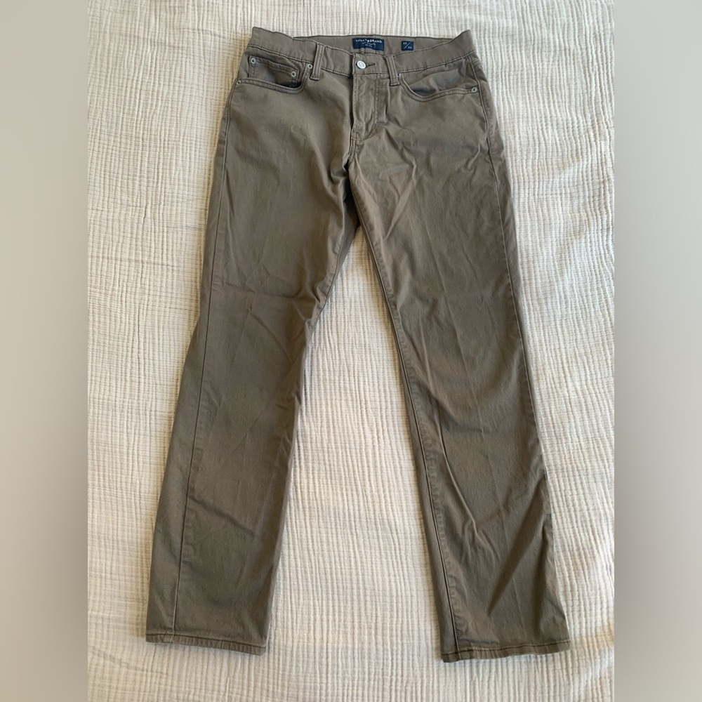 Lucky Brand 121 Slim Straight Pants Mens 30x30 Khaki Casual Stretch Comfort Mens